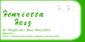 henrietta hesz business card